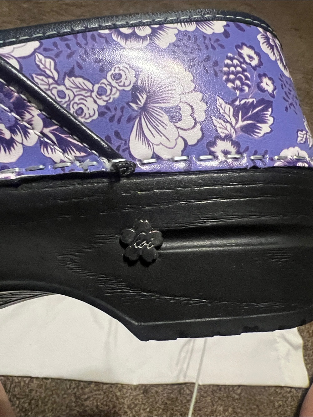 Sanita the original Danish clogs purple floral. - Picture 5 of 8